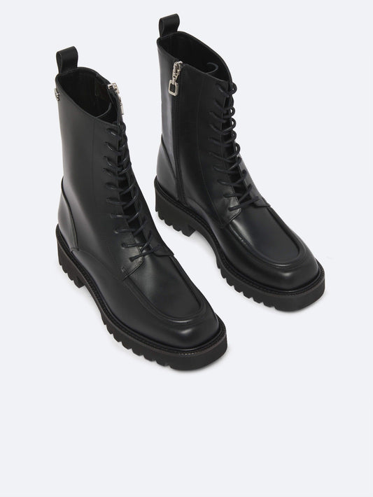 Everest - Bottines cuir noir à lacets - Image numéro 4