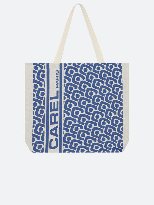 Tote bag - Blue monogram jacquard weave bag