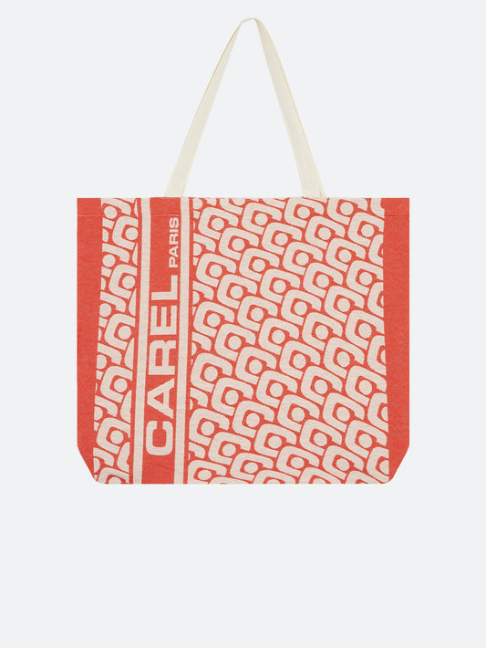 Tote bag - Orange monogram jacquard weave tote bag - Image number 2