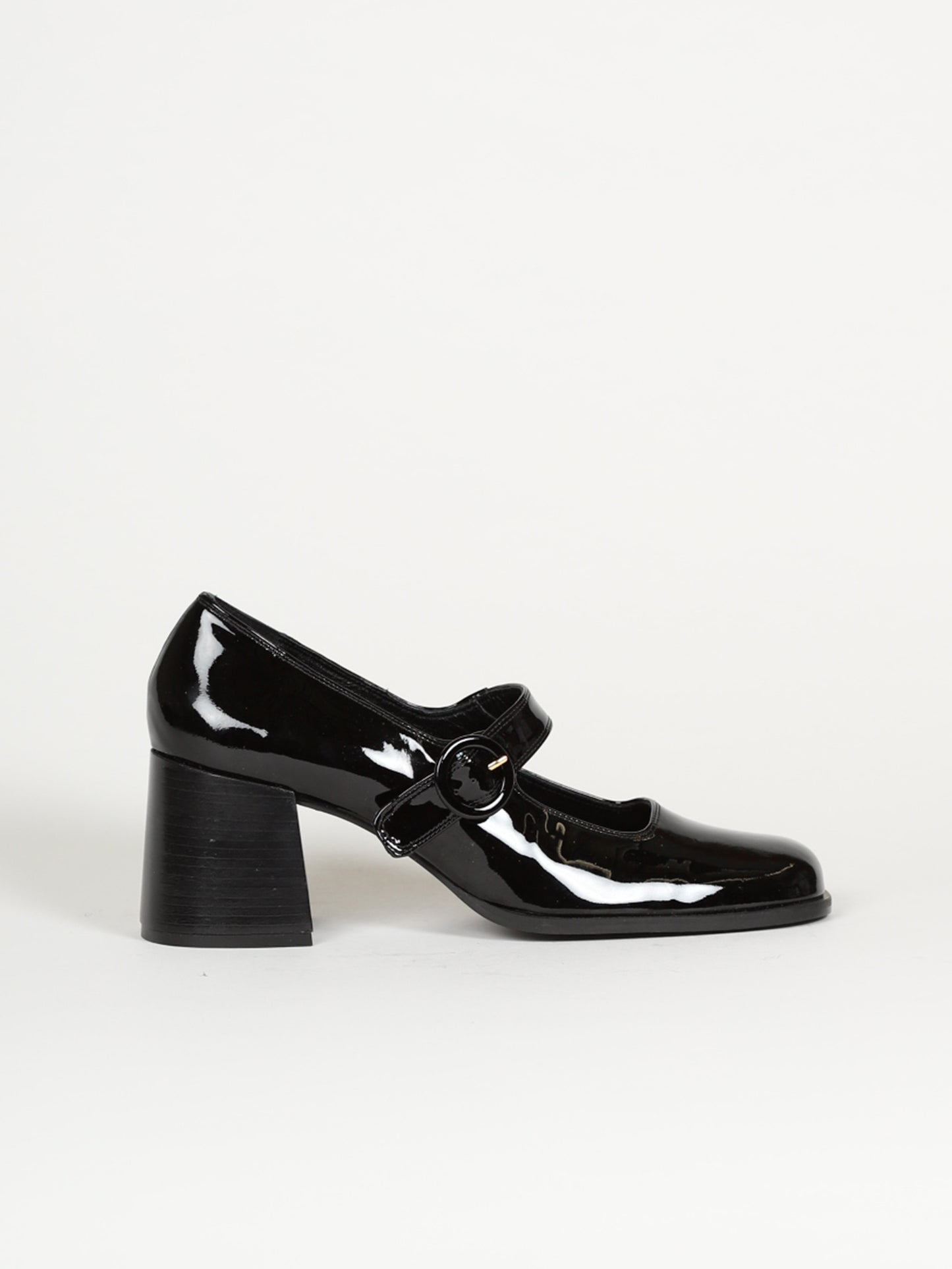 Caren - Escarpins babies cuir verni noir