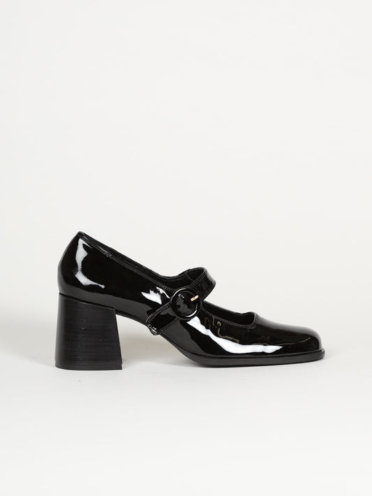 Caren - Black patent leather Mary Janes pumps