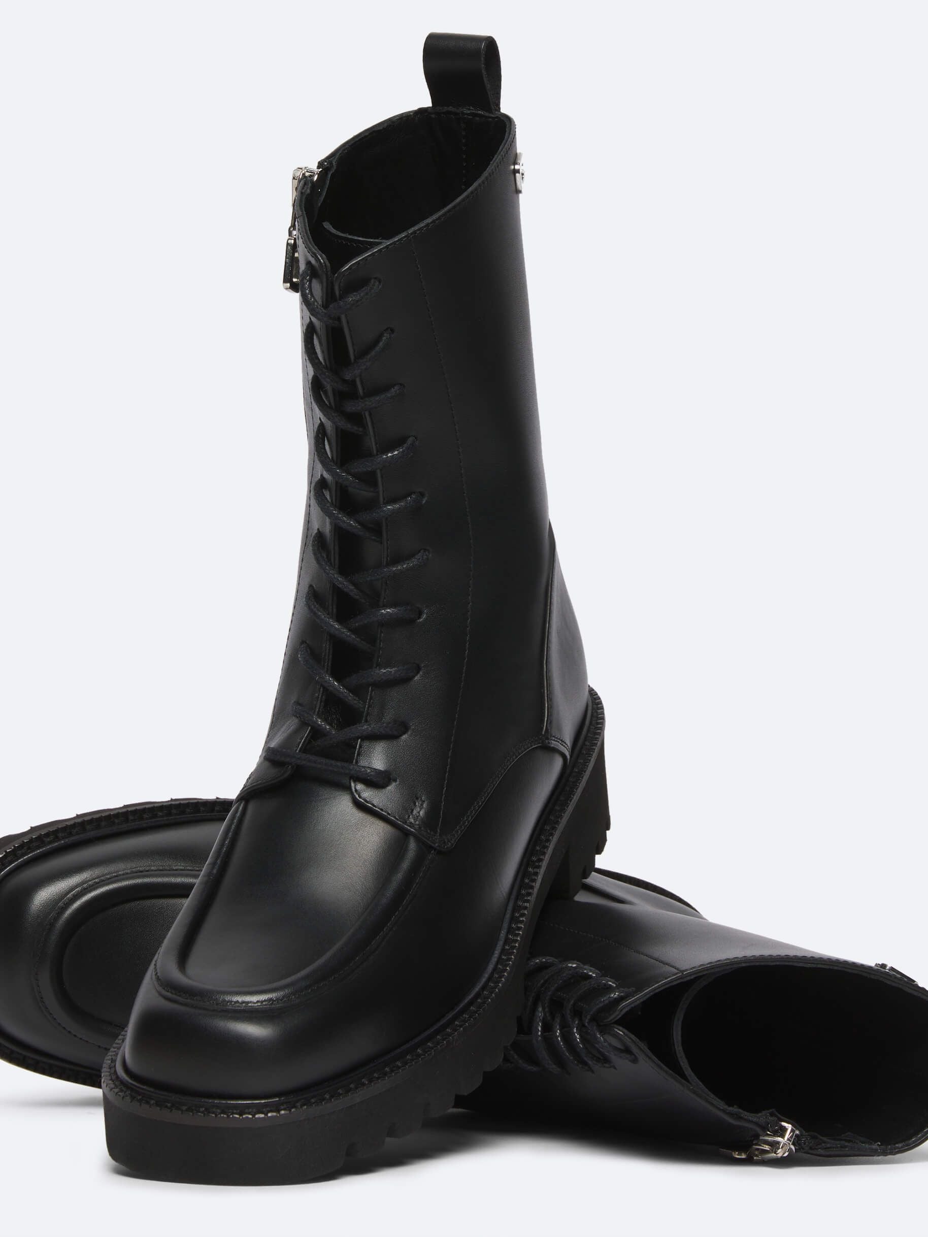 Everest - Bottines cuir noir à lacets - Image numéro 5