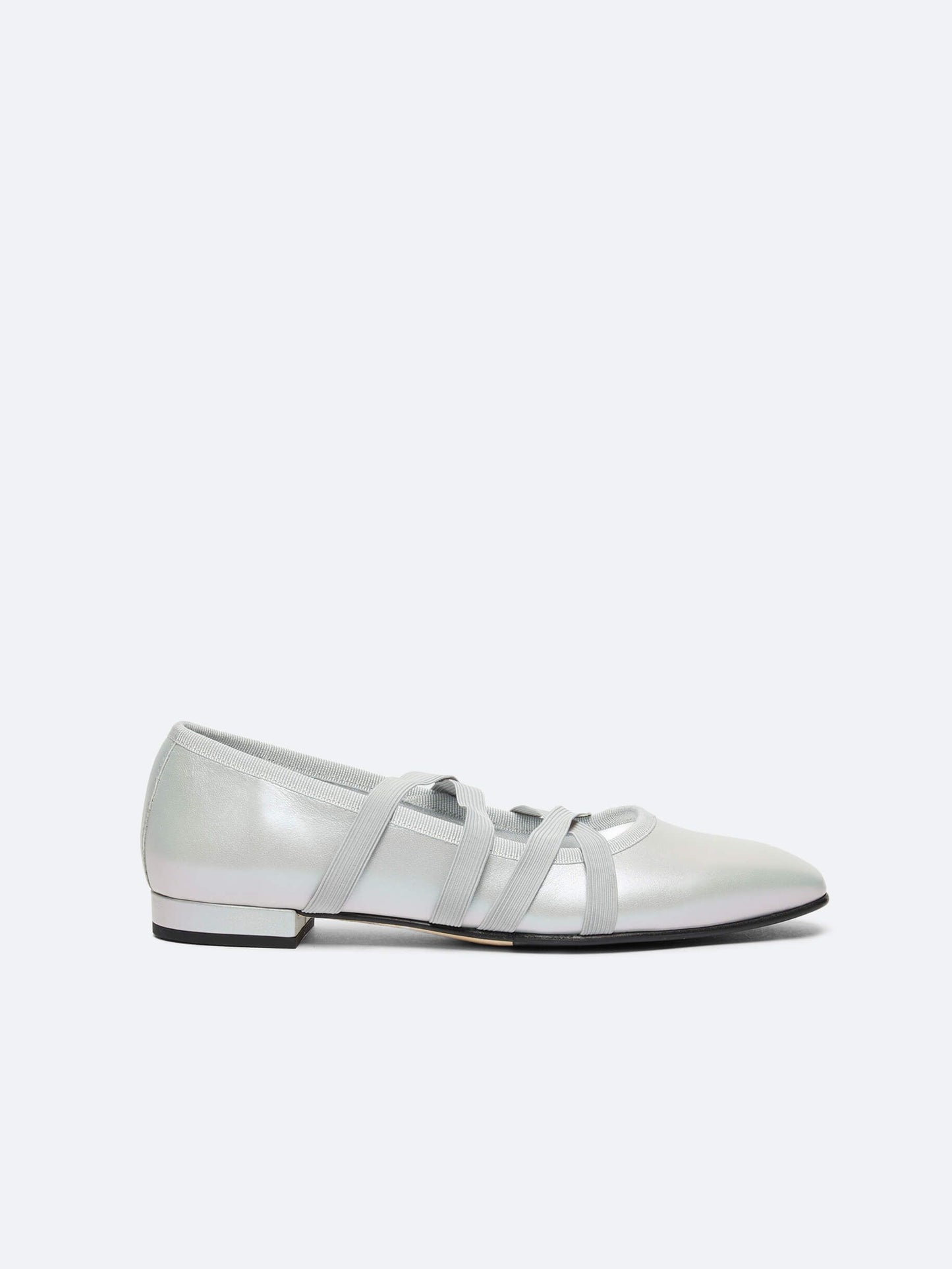 Tutu - Silver pearly leather ballet-flats