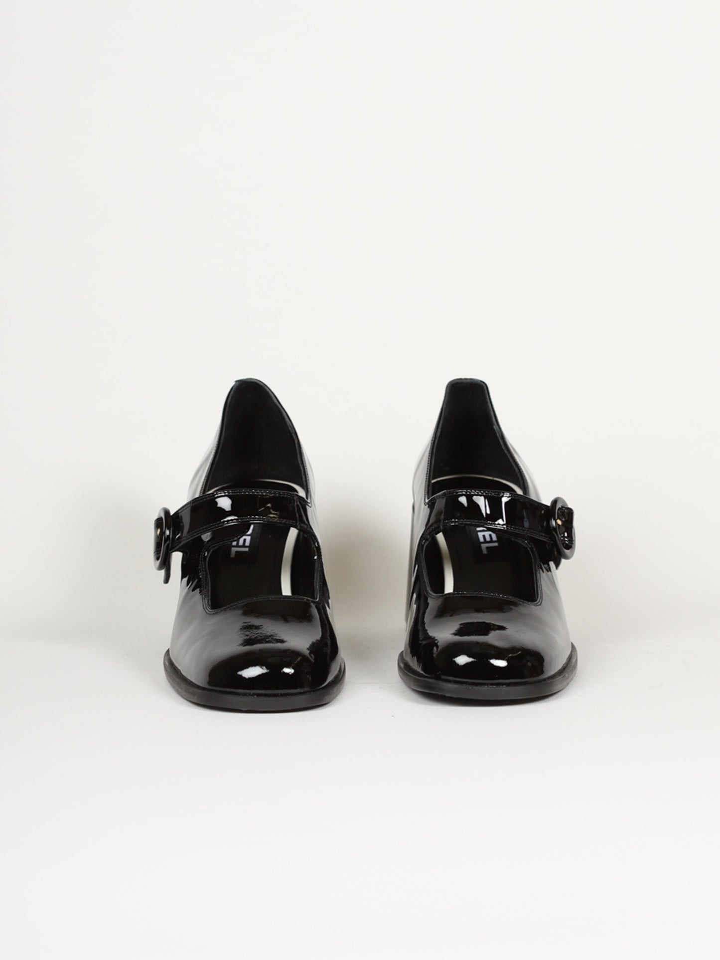 Caren - Escarpins babies cuir verni noir