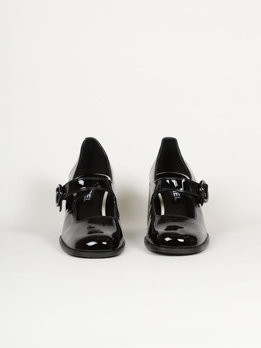 Caren - Black patent leather Mary Janes pumps - Image number 2