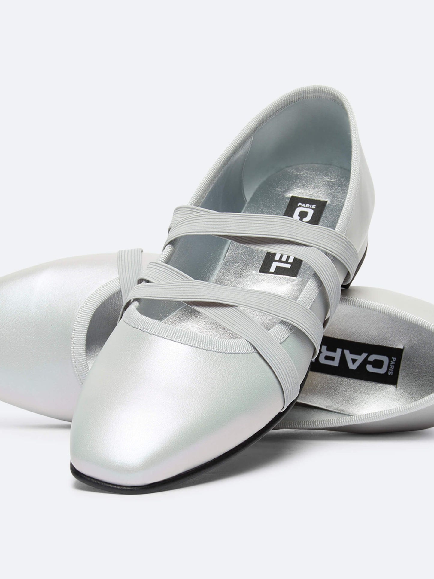 Tutu - Silver pearly leather ballet-flats