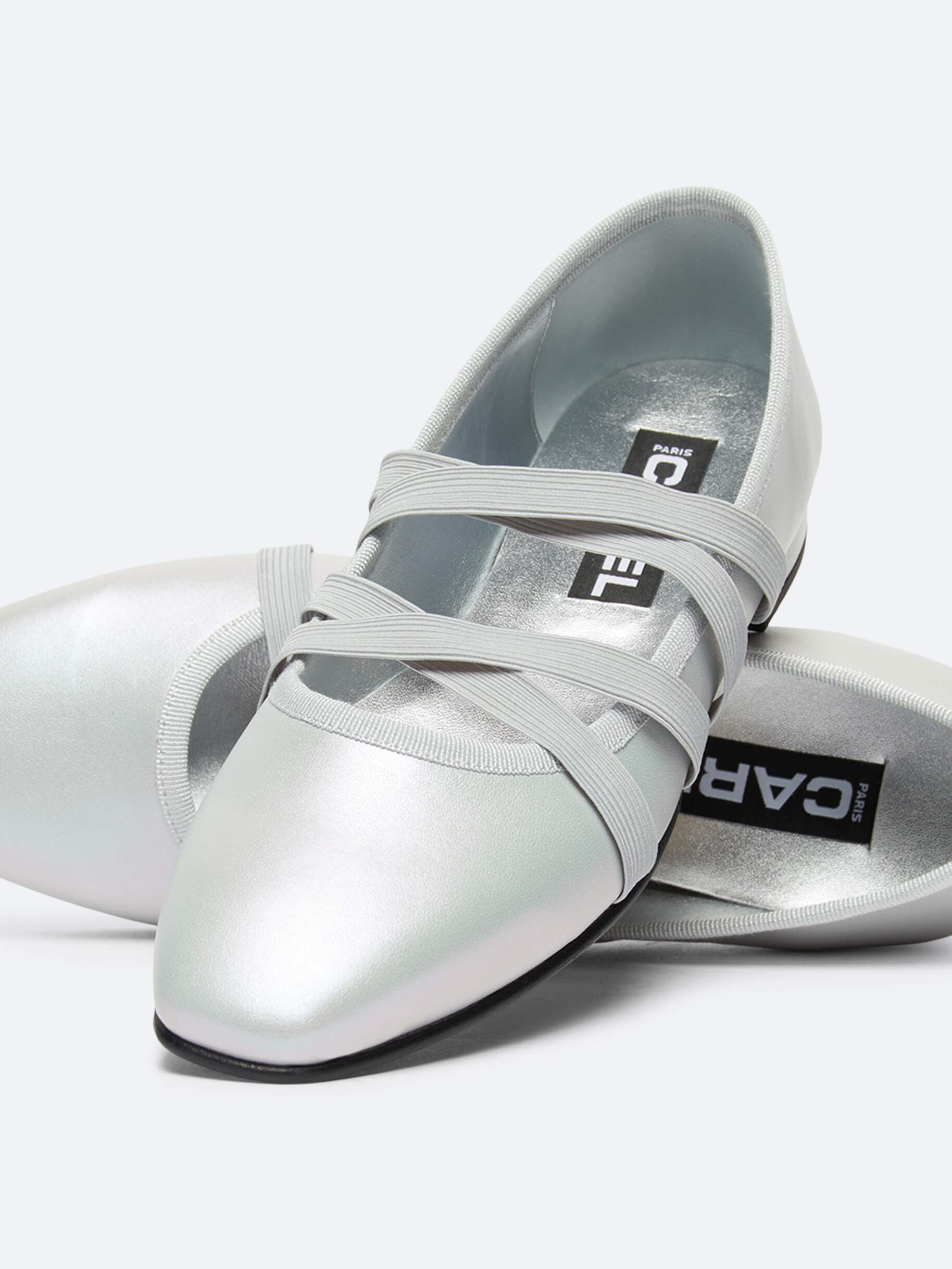 Tutu - Silver pearly leather ballet-flats - Image number 4